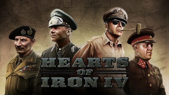 Hearts of Iron 4 cheats: Four commanders stand in front of a map